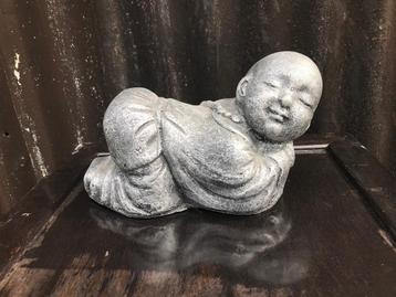 Slapende boeddha monnik terracotta handwerk indonesie  beschikbaar voor biedingen