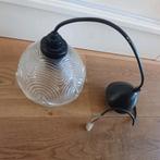 Vintage glazen hanglamp met ribbels, Ophalen of Verzenden, Nieuw, Glas