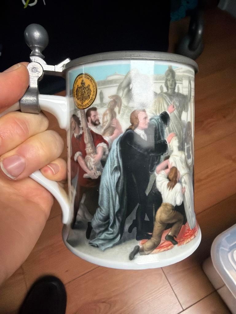 Vintage Bierpul met afbeelding van Ludwig I, Ophalen of Verzenden