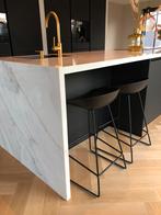 2  HAY About a Stool AAS38 barkrukken zwart/RVS 65 cm, 60 tot 90 cm, Ophalen of Verzenden, Zo goed als nieuw, Metaal