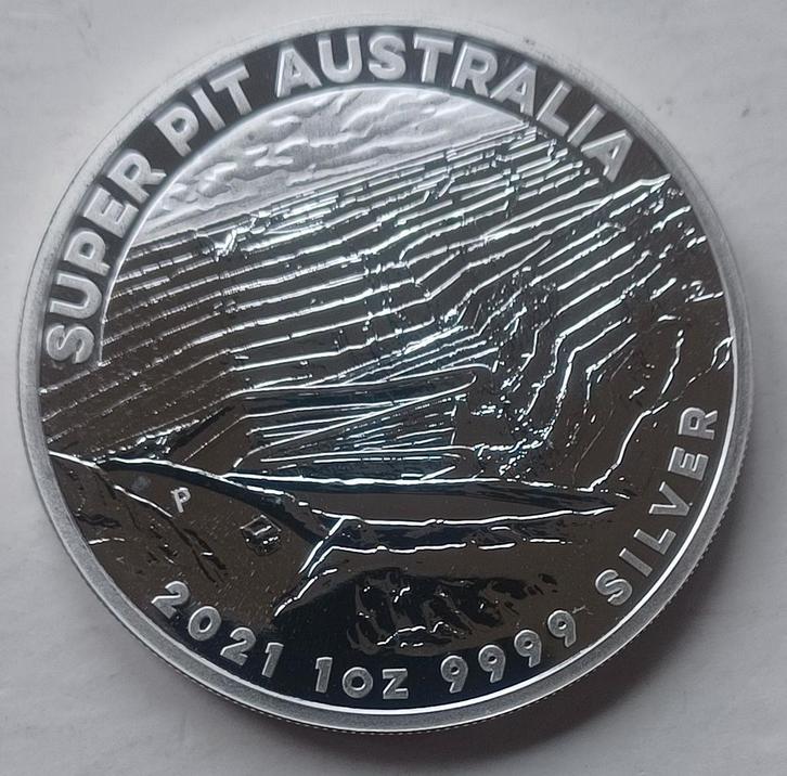 1 oz Zilveren Super Pit Australië 2021, Postzegels en Munten, Munten | Oceanië, Losse munt, Zilver, Ophalen of Verzenden