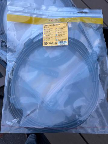 5x Delock USB-C naar HDMI Kabel 5 meter Nieuw in Verpakking beschikbaar voor biedingen