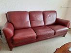 Leren bankstel kleur Bordeaux, Ophalen, 75 tot 100 cm