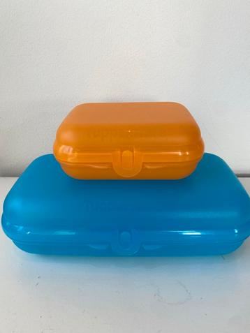 2 Tupperware bakjes - Oranje en Blauw beschikbaar voor biedingen