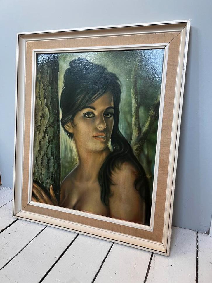 Groot schilderij bosnimf Tina van David Lynch, Huis en Inrichting, Woonaccessoires | Schilderijen, Tekeningen en Foto's, Schilderij