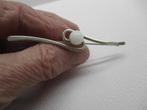 Zilveren aparte oude broche met witte glassteen echt zilver, Verzenden, Zilver, Broche