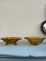 Vintage glazen schalen, amberkleurig, jaren 30 art deco, Antiek en Kunst, Ophalen of Verzenden