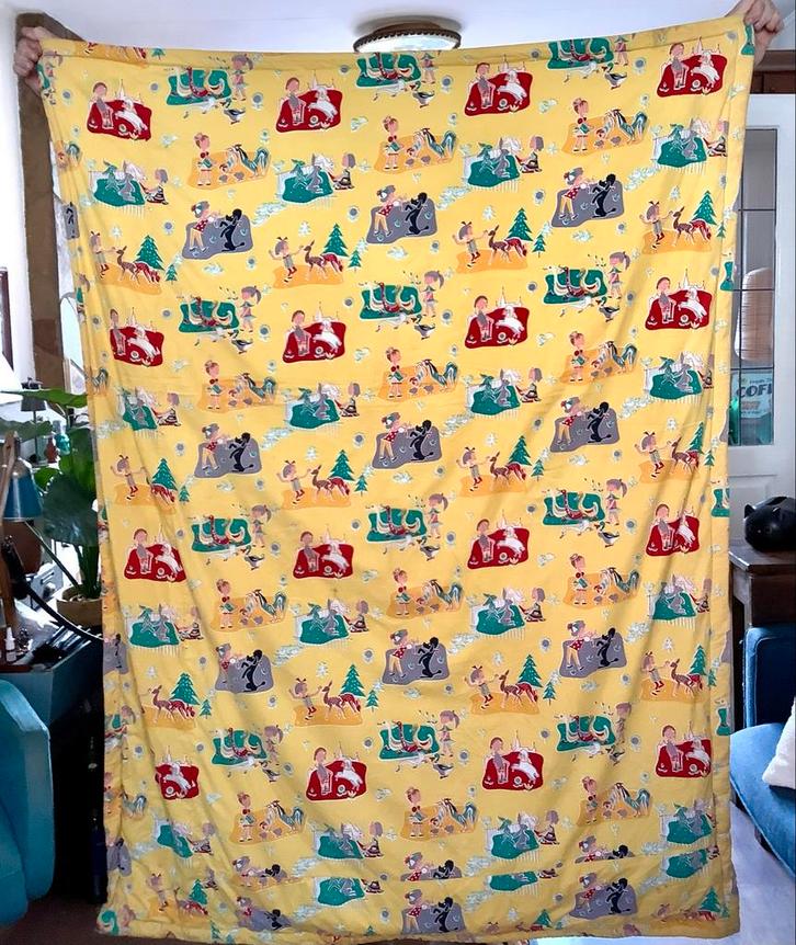 Vintage baby Speelkleed / picknickkleed, Jaren 60 - Groot, Huis en Inrichting, Slaapkamer | Beddengoed, Gebruikt, Overige typen