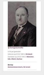 WW2 Oirsbeek Fleisscheur -Vucht  allach Dachau  SS afgevoerd, Ophalen of Verzenden, Bidprentje