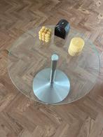 Glazen Salontafel met Metalen Voet, Ophalen, Rond, Minder dan 50 cm, Glas