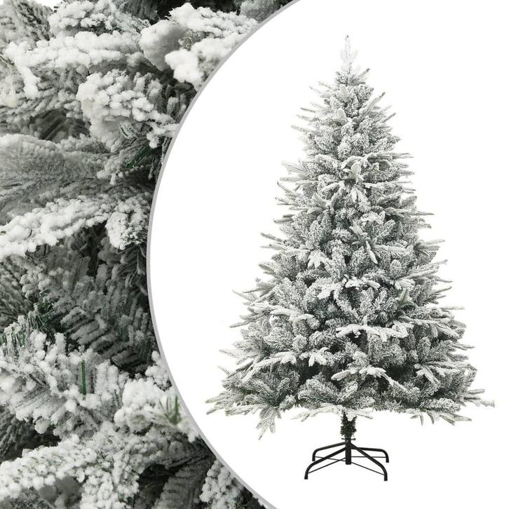Kunstkerstboom met sneeuwvlokken 150 cm PVC en PE groen €69, Diversen, Kerst, Nieuw, Ophalen of Verzenden