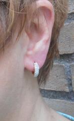 18 karaat gouden klapcreolen met steentjes nr.1456, Sieraden, Tassen en Uiterlijk, Antieke sieraden, Verzenden, Goud, Oorbellen