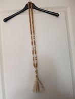Ibiza Boho Ketting met Houten Kralen, Beige, Nieuw, Ophalen of Verzenden, Overige materialen