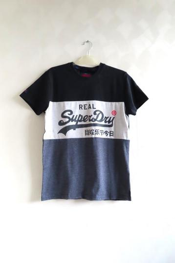 T-Shirt Donkerblauw Grijs Superdry mt M (G54) beschikbaar voor biedingen