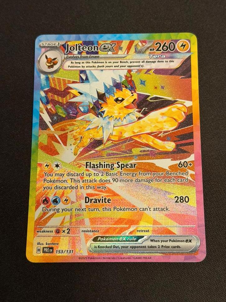 Jolteon ex 153/131 (Set: Prismatic Evolutions), Hobby en Vrije tijd, Verzamelkaartspellen | Pokémon, Nieuw, Ophalen of Verzenden