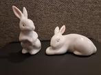 Set beeldjes konijnen witte hazen, Ophalen of Verzenden, Zo goed als nieuw, Dier