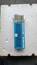 Doosje met 10 rechte rails van Marklin, Wisselstroom, Gebruikt, Rails, Ophalen of Verzenden