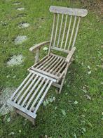 teak houten deckchair, Tuin en Terras, Ophalen, Gebruikt, Teakhout, Inklapbaar