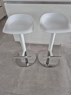 Witte barkrukken, Huis en Inrichting, Barkrukken, Ophalen, 60 tot 90 cm, Zo goed als nieuw, Metaal