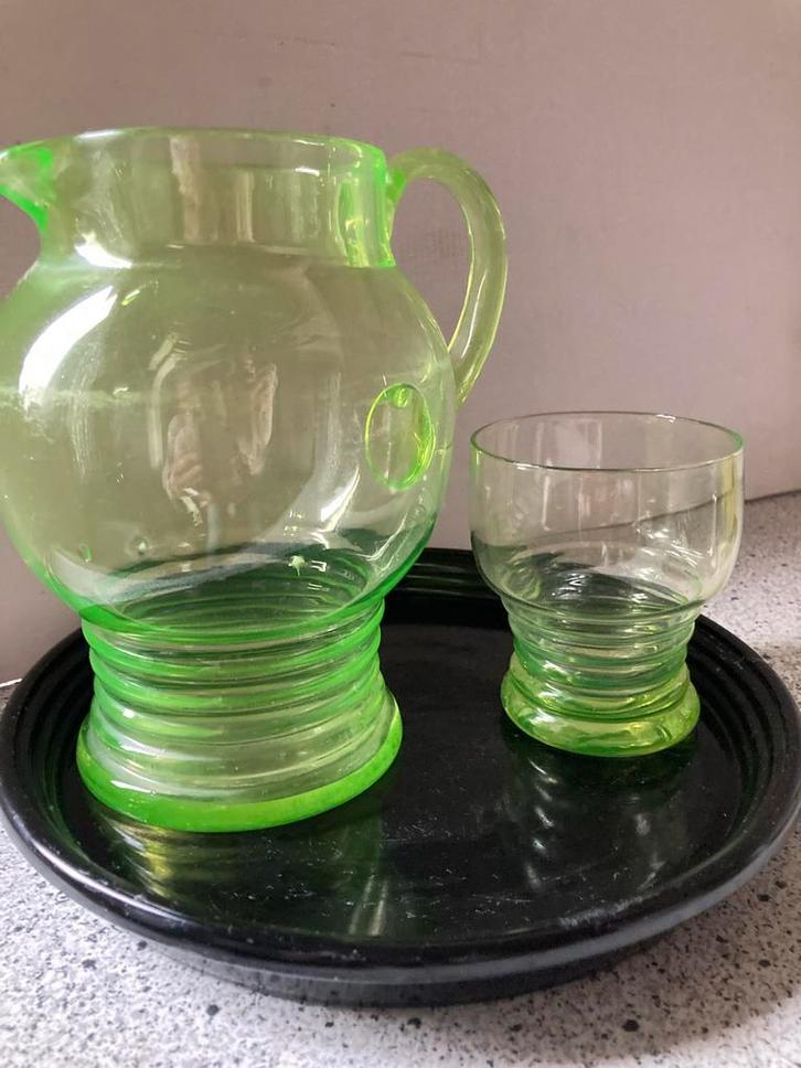 Kristal Unie Maastricht Waterstel - Anna Groen Glas, Antiek en Kunst, Antiek | Glas en Kristal, Ophalen of Verzenden