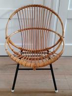 Vintage stoel rotan stoel Rohe Noordwolde stoeltje fauteuil, Huis en Inrichting, Stoelen, Ophalen, Gebruikt, Bruin, Eén