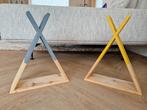 2 tipi wandplanken - fsc hout - grijs & oker - goede staat, Kinderen en Baby's, Kinderkamer | Inrichting en Decoratie, Ophalen of Verzenden