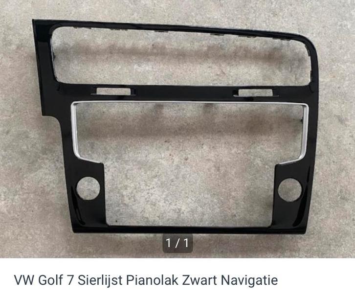 VW Golf 7 Sierlijst Pianolak Zwart Navigatie mib, Auto-onderdelen, Carrosserie en Plaatwerk, Bumper, Volkswagen, Voor, Gebruikt