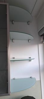 Vier glazen plankjes voor hoek incl. Bevestiging, Ophalen of Verzenden, Gebruikt