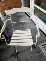 4 Franse Brocante Tuinstoelen - Charmante Set, Tuin en Terras, Ophalen, Gebruikt, Metaal, Inklapbaar