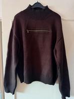 Donkerbruine trui met ritsdetail - Nü Denmark, Kleding | Dames, Maat 38/40 (M), Bruin, Ophalen of Verzenden, Zo goed als nieuw