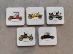 Set vintage onderzetters met klassieke auto’s, Huis en Inrichting, Ophalen of Verzenden, Gebruikt, Glas of Kopje