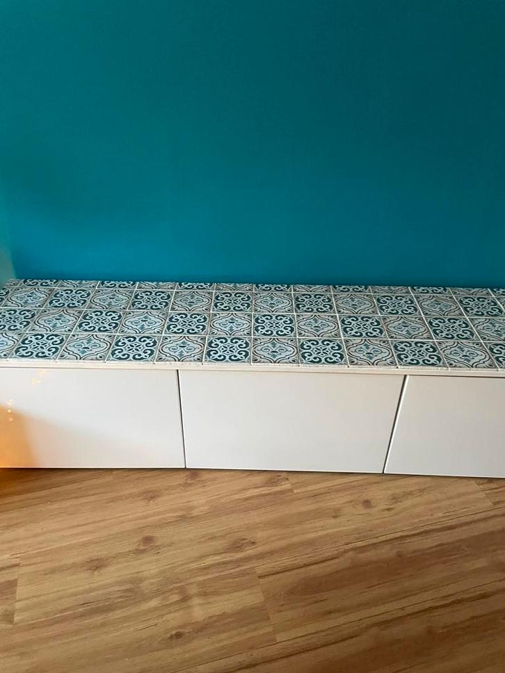 Witte TV-kast met lades, Ikea Besta, Huis en Inrichting, Kasten | Televisiemeubels, Zo goed als nieuw, Minder dan 100 cm, 25 tot 50 cm