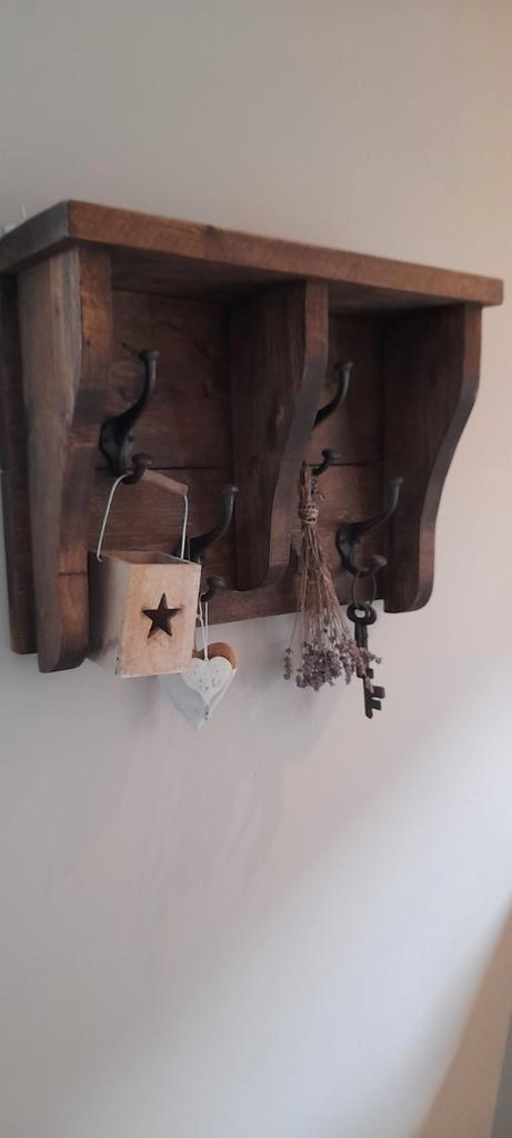 Wandrek met antique wax finish, Huis en Inrichting, Woonaccessoires | Kapstokken, Zo goed als nieuw, Minder dan 100 cm, Hout, Ophalen
