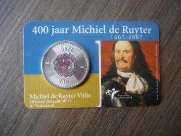 5 Euro 2007 Michiel de Ruyter Vijfje UNC Coincard zilver beschikbaar voor biedingen