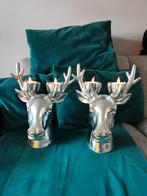 2 Hertenkoppen met lichtjes - 35cm hoog, Ophalen of Verzenden, Zo goed als nieuw