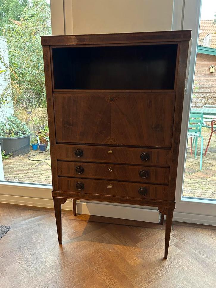 Houten Secretaire met laden, Huis en Inrichting, Kasten | Secretaires, Gebruikt, Ophalen