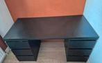 Zwart bureau met lades ladekasten bureau, Huis en Inrichting, Bureaus, Ophalen, Gebruikt