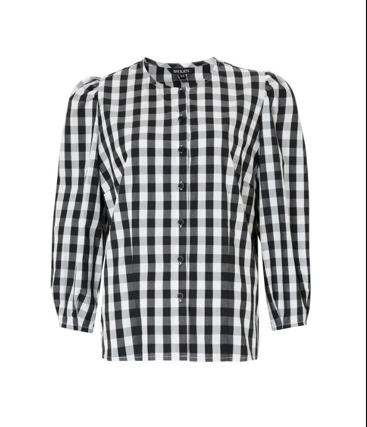 Baukjen, zwart/wit blouse pofmouwen, puffy sleeves mt 40, Kleding | Dames, Blouses en Tunieken, Zo goed als nieuw, Maat 38/40 (M)