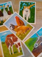 Set boerderijdieren schilderijen, Minder dan 50 cm, Oorspronkelijke maker, Nieuw, Ophalen of Verzenden