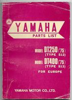 Yamaha DT250 DT400 Parts List 1975 (029V), Motoren, Ophalen of Verzenden, Yamaha