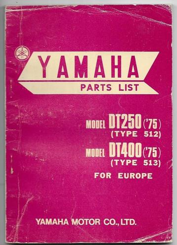 Yamaha DT250 DT400 Parts List 1975 (029V) beschikbaar voor biedingen