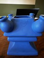 Heinen Delfst Blauw Stapelgekte Tulpenvaas, Blauw, Aardewerk of Porselein, Ophalen of Verzenden, Zo goed als nieuw