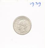 WILHELMINA KWARTJE  1939 ZILVER TOP, Postzegels en Munten, Munten | Nederland, Zilver, Koningin Wilhelmina, Losse munt, 25 cent