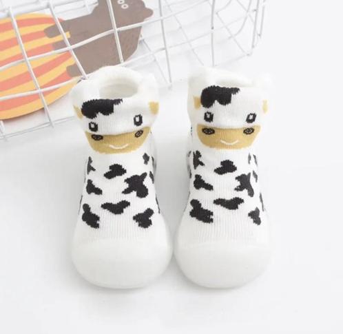 Anti-slip schoentjes van Baby-Slofje, wit koe, Kinderen en Baby's, Babykleding | Schoentjes en Sokjes, Nieuw, Jongetje of Meisje