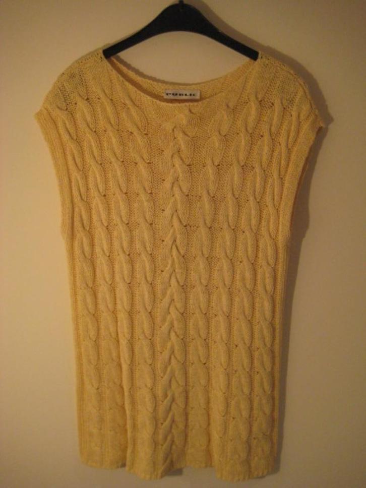 Public spencer 44/46, Kleding | Dames, Tops, Zo goed als nieuw, Maat 46/48 (XL) of groter, Geel, Zonder mouw, Verzenden