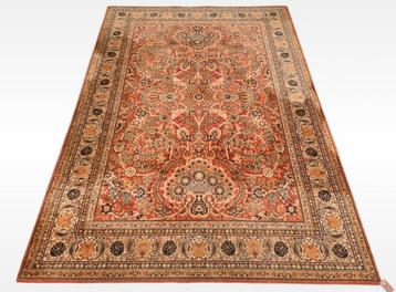 Vintage retro vloerkleed orange gold Persian wol 250x346cm beschikbaar voor biedingen