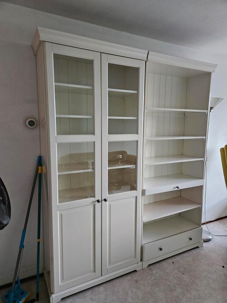 Witte boekenkast combinatie, Huis en Inrichting, Kasten | Boekenkasten, Zo goed als nieuw, 150 tot 200 cm, 200 cm of meer, 25 tot 50 cm