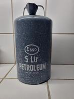 Esso 5 liter oliekan grijs emaille, Antiek en Kunst, Antiek | Emaille, Ophalen of Verzenden