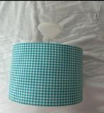 Blauw wit geblokte hanglamp, Huis en Inrichting, Ophalen of Verzenden, Zo goed als nieuw, Blauw, Rechthoekig