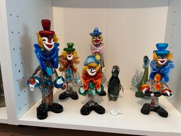 Vintage Murano Clowns, Pinguïn & Zwaan - Beschadigd beschikbaar voor biedingen